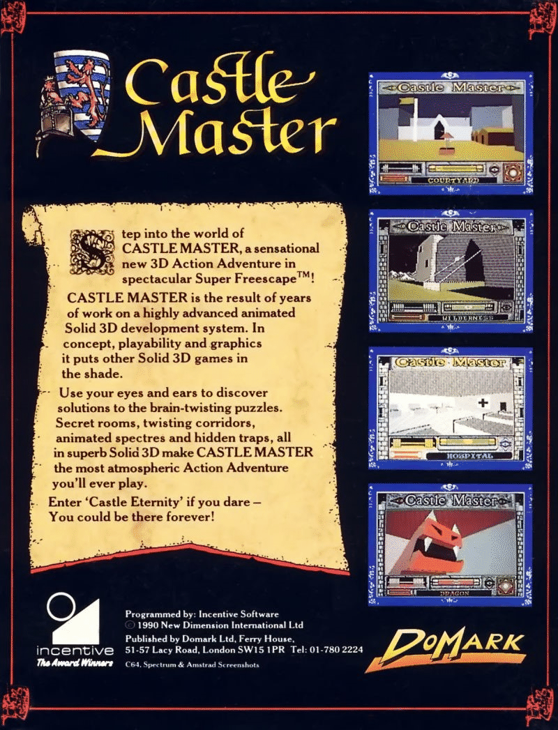 Castle Master box art for Commodore 64